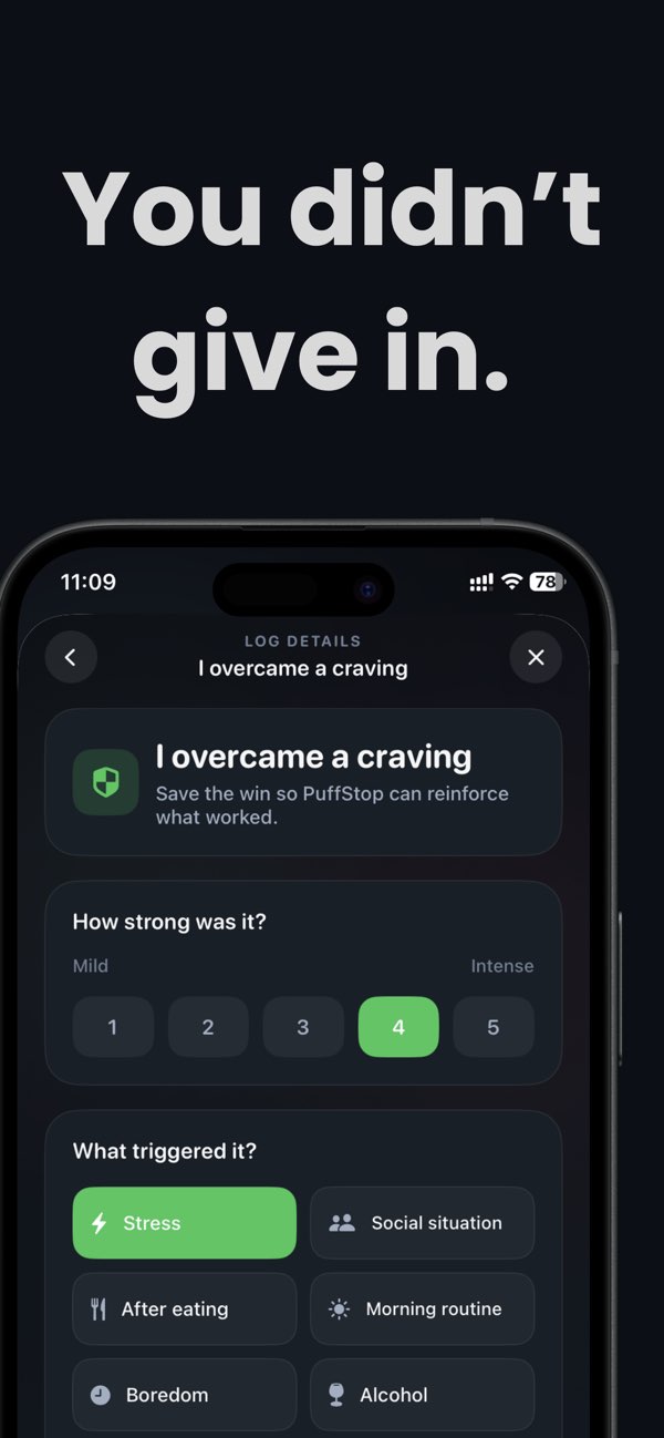 PuffStop screenshot showing insights